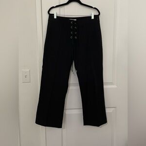 Frame Black Lace-Up Ankle Trousers (NWT)